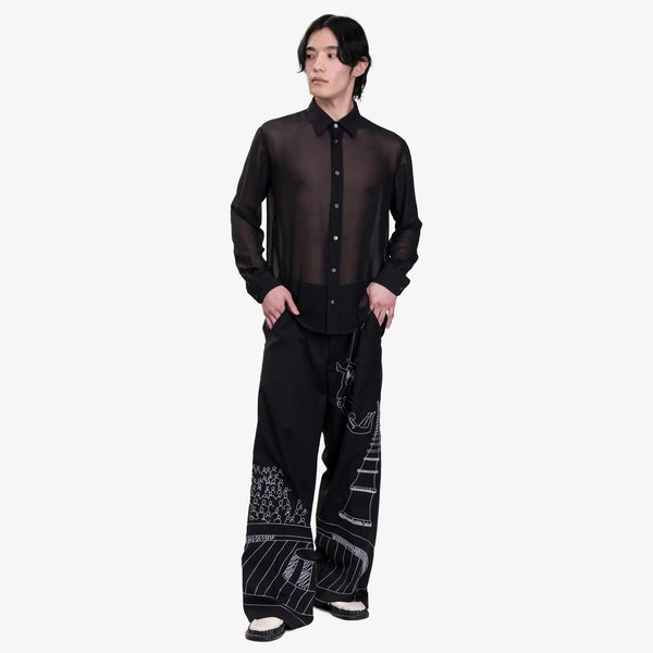 AMI Paris Texture Loafers in Black