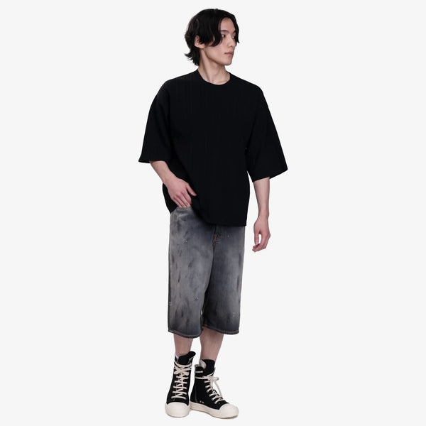 Acne Studios Mens Loose Fit Denim Shorts in Black