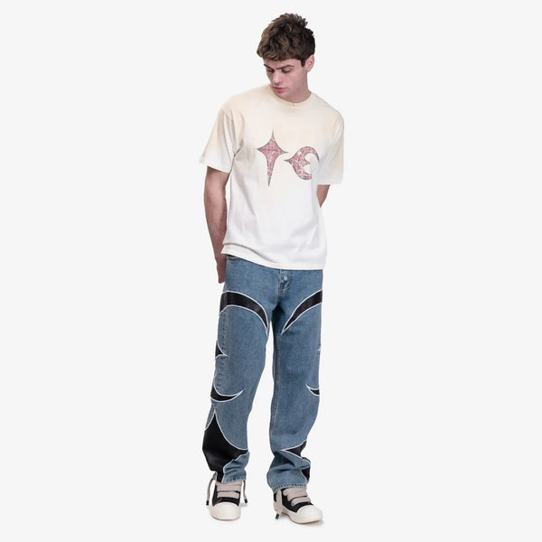 Thug Club - Mens TC Leather Washing Jeans in Blue/Black