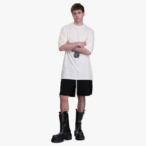 Rick Owens Mens Pull On Bogun Leather Boots in Black