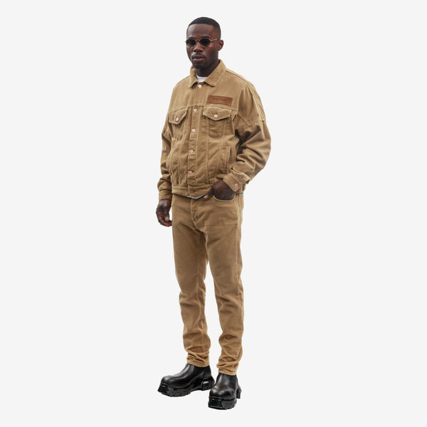 Palm Angels Mens Corduroy Logo Jeans in Beige
